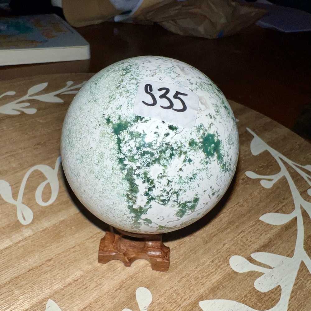Large Tree Agate Crystal Sphere 66.90mm